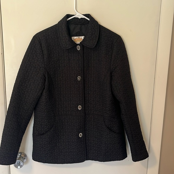 Talbots Women's Black Quilted Mid-Length Jacket. - Picture 1 of 12